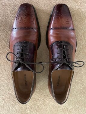 Magnanni Burnished Brown Oxfords 9